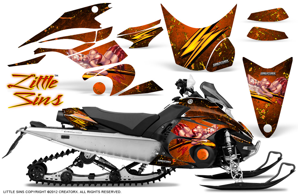 Yamaha FX Nytro 2010 Graphics Kit Little Sins Orange